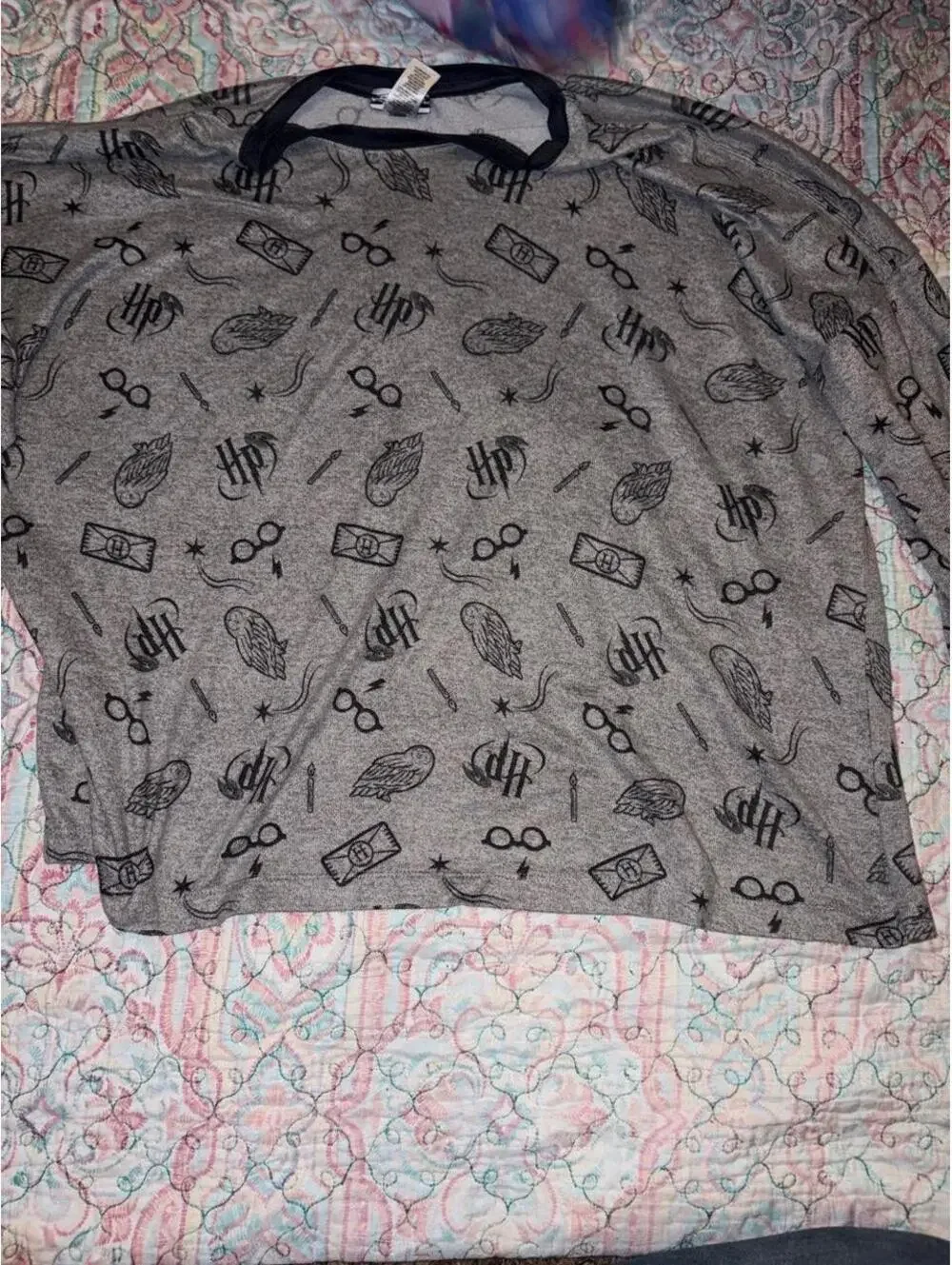 Harry Potter Women's Black and Grey Shirt
